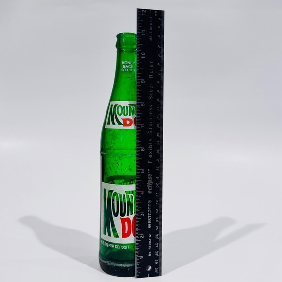Vintage Mountain Dew Bottle‎ 1Pt 16oz Single Dot Money Back Bottle - Picture 8 of 9